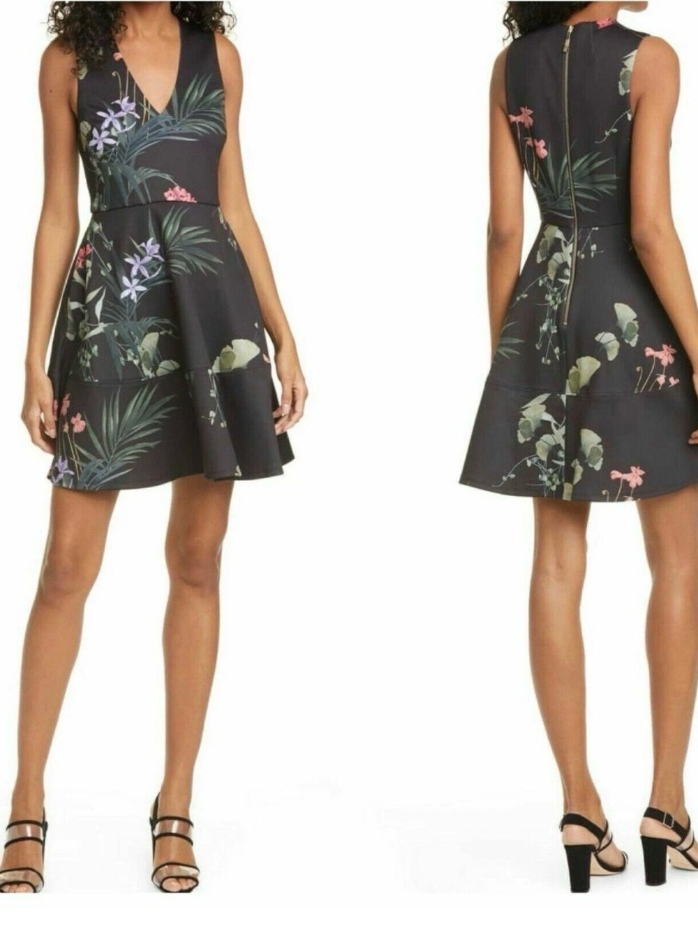 NWT Ted Baker Wrapel Highland V-Neck Skater Mini Dress Size 2